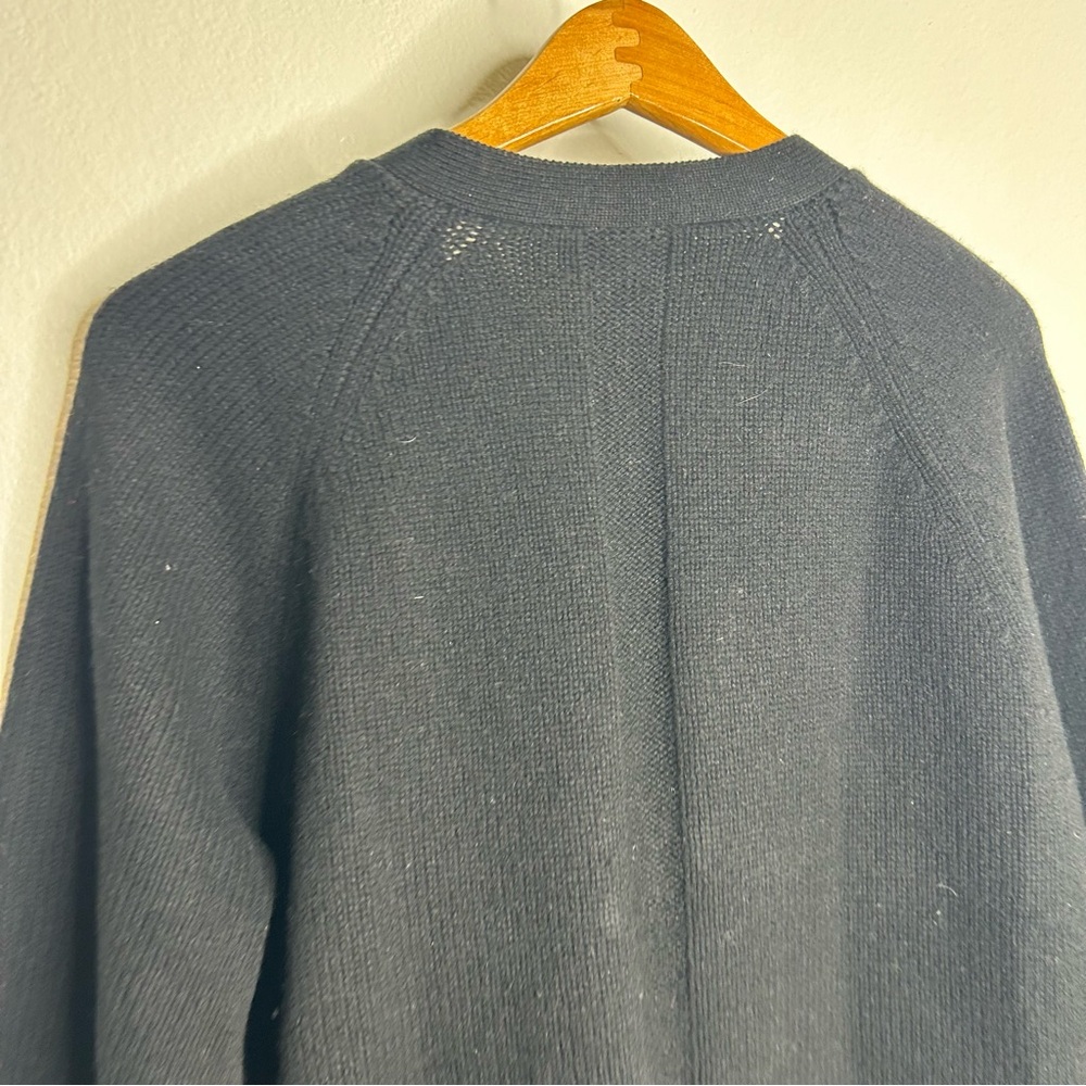 Revive Cashmere Merino Wool Cashmere Black Boxy Cropped Knit Button Cardigan - Picture 13 of 15